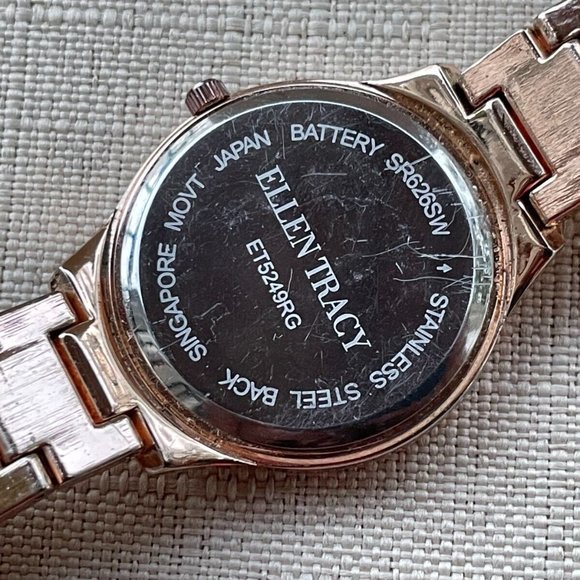 Ellen Tracy Women Wristwatch Rose Gold Tone Analog Quartz Watch - Picture 10 of 12